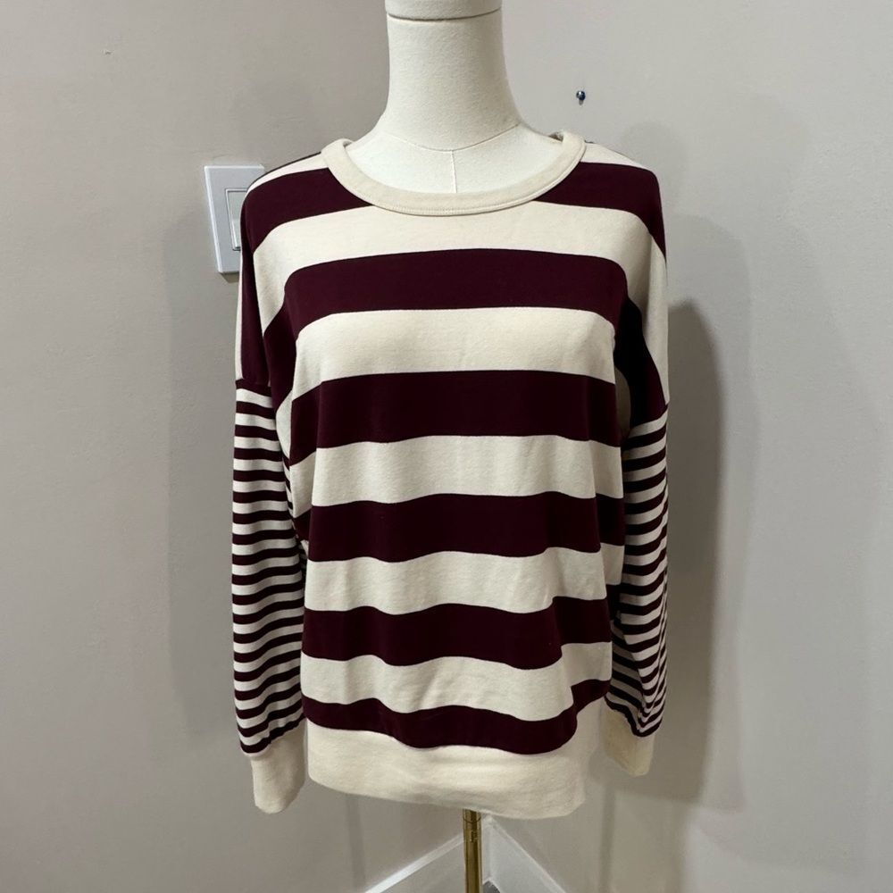 Evereve finn striped sweatshirt size medium - Picture 2 of 4